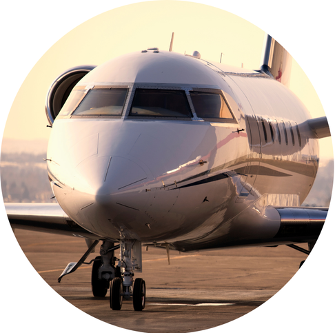 Aviation: a sleek jet on a runway